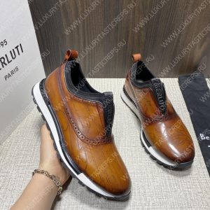 BERLUTI FAST TRACK SCRITTO SNEAKERS BROWN S3873-V1 - Image 3