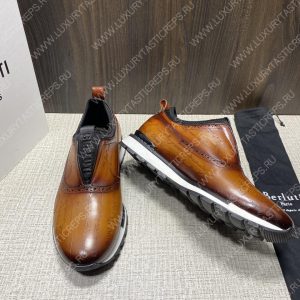 BERLUTI FAST TRACK SCRITTO SNEAKERS BROWN S3873-V1 - Image 4