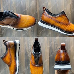 BERLUTI FAST TRACK SCRITTO SNEAKERS BROWN S3873-V1 - Image 9