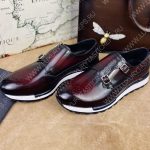 BERLUTI LEATHER SNEAKERS MAROON S4440-VX1