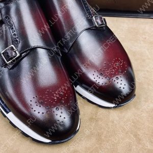 BERLUTI LEATHER SNEAKERS MAROON S4440-VX1 - Image 9