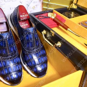 BERLUTI FAST TRACK SNEAKER BLUE S38785-V1 - Image 4