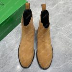 BOTTEGA VENETA SUEDE LEATHER ANKLE BOOTS MUSTARD 754848V