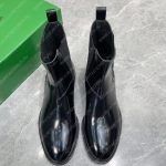 BOTTEGA VENETA BRUSHED LEATHER ANKLE BOOTS BLACK 717861V