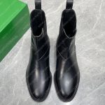 BOTTEGA VENETA LEATHER ANKLE BOOTS BLACK 799801V