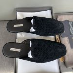 BOTTEGA VENETA OPEN-BACK INTRECCIATO SLIPPERS BLUE 730275V