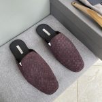 BOTTEGA VENETA OPEN-BACK INTRECCIATO SLIPPERS PURPLE 730275V