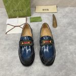 GUCCI LOAFER WITH HORSEBIT BLUE 655579