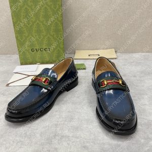 GUCCI LOAFER WITH HORSEBIT BLUE 655579 - Image 3