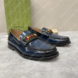 GUCCI LOAFER WITH HORSEBIT BLUE 655579 - Image 4