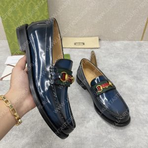 GUCCI LOAFER WITH HORSEBIT BLUE 655579 - Image 5