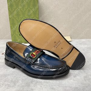 GUCCI LOAFER WITH HORSEBIT BLUE 655579 - Image 7