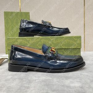 GUCCI LOAFER WITH HORSEBIT BLUE 655579 - Image 8