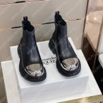 ALEXANDER MCQUEEN WANDER TREAD CHELSEA BOOTS BLACK AND SILVER 666368WHZ