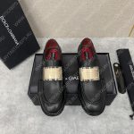 DOLCE & GABBANA BRUSHED CALFSKIN LOAFERS BLACK A30203AB