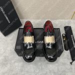 DOLCE & GABBANA BRUSHED CALFSKIN LOAFERS BLACK A30203AB