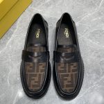 FENDI O LOCK LOAFERS BLACK 7D1550A