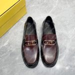 FENDI O'LOCK DRIVING LOAFERS BLACK AND BURGUNDY 7D1561A