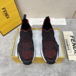 FENDI FLOW LOW TOPS BLACK AND RED 7E1392AJZHF1HGR