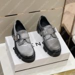 GIVENCHY SQUARED DERBIES WITH 4G BUCKLE LIGHT GREY BH603FH14A-001