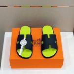 HERMES IZMIR SANDAL DARK BLUE AND YELLOW H221598