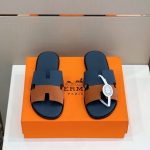 HERMES IZMIR SANDAL BROWN AND BLUE H041657