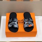 HERMES IZMIR SANDAL WHITE AND BLACK H220897