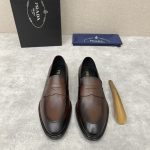 PRADA SAFFIANO LOAFERS BROWN 2DC213