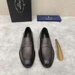 PRADA SAFFIANO LOAFERS DARK BROWN 2DC213