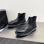 PRADA BROGUE DERBY ANKLE BOOTS BLACK 2TE127