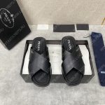 PRADA LEATHER SANDALS BLACK 2X9928