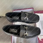 SALVATORE  FERRAGAMO MOCCASIN WITH GANCINI ORNAMENT BLACK 02B715