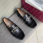 SALVATORE  FERRAGAMO MOCCASIN WITH GANCINI ORNAMENT BLACK 02B715