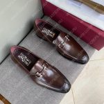 SALVATORE FERRAGAMO MOCCASIN WITH GANCINI ORNAMENT COCOA 021666