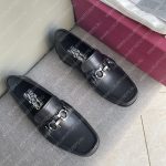 SALVATORE  FERRAGAMO MOCCASIN WITH GANCINI ORNAMENT BLACK 02B715