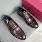 SALVATORE FERRAGAMO PLAIN TOE OXFORD INTENSE COCOA 02C397