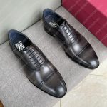 SALVATORE FERRAGAMO PLAIN TOE OXFORD LIGHT GREY 02C397