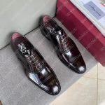 SALVATORE FERRAGAMO OXFORD WITH TOE CAP DARK BROWN 021457