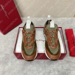 SALVATORE FERRAGAMO UNISEX SNEAKERS LIME/BROWN 0303245