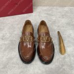 VALENTINO VLOGO SIGNATURE CALFSKIN LOAFER BROWN 3Y2S0G89