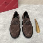 VALENTINO V LOGO PVD FINISH LOAFERS BROWN 3Y2S0G0