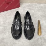 VALENTINO GARAVANI VLOGO PVD FINISH SIGNATURE MOCASSINS BLACK 3Y2VSM0