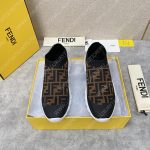 FENDI KNIT SNEAKERS BLACK AND BROWN 7E1254