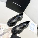 ALEXANDER WANG CARTER LOGO LOAFER BLACK 30321F011001