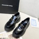 ALEXANDER WANG CARTER LOGO LOAFER BLACK 30321F011001