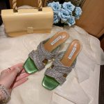 AQUAZZURA GATSBY MULE 75 GREEN GASMIDM1