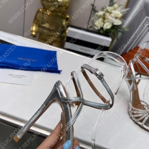 AQUAZZURA CELESTE SANDAL 105 SILVER CELHIGS0 - Image 8