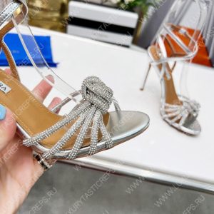 AQUAZZURA CELESTE SANDAL 105 SILVER CELHIGS0 - Image 9