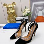 AQUAZURRA TRES MONDAINE DECOLLETE SUEDE PUMPS BLACK TDCHIGP0