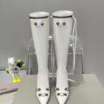 BALENCIAGA WOMEN'S CAGOLE 90MM BOOT OPTIC WHITE 694395WA